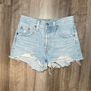 Levi's 501 Cut Off Distressed Denim Shorts - 23